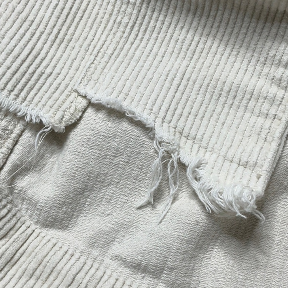 POL Corduroy Light Tan Oversized Boyfriend Jacket with Distressed Hem - Picture 9 of 9
